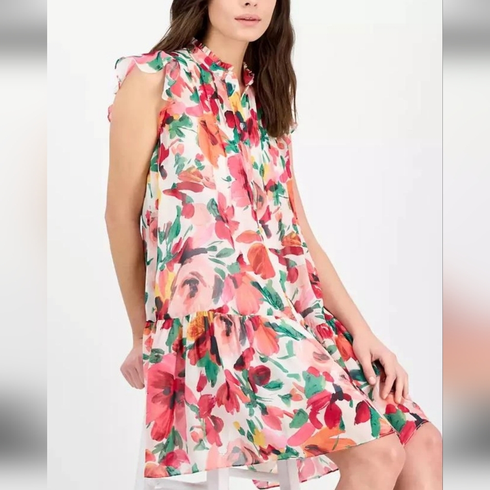 Julia Jordan Floral dress Size XL Gorgous colors!! In great condition Sheer Midi